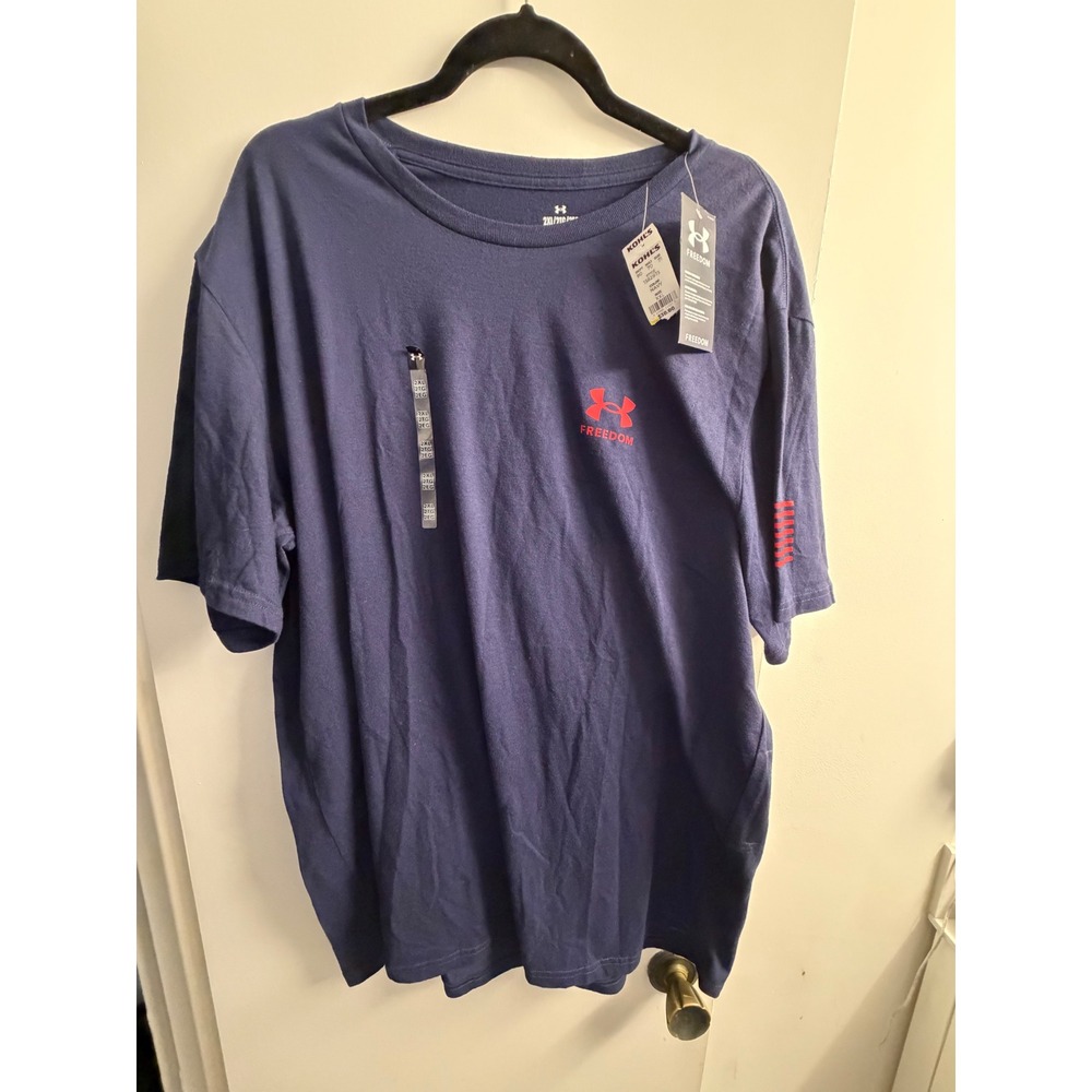 Under Armour Mens Freedom Flag Graphic T-Shirt Navy Blue XXL 1382973 NWT